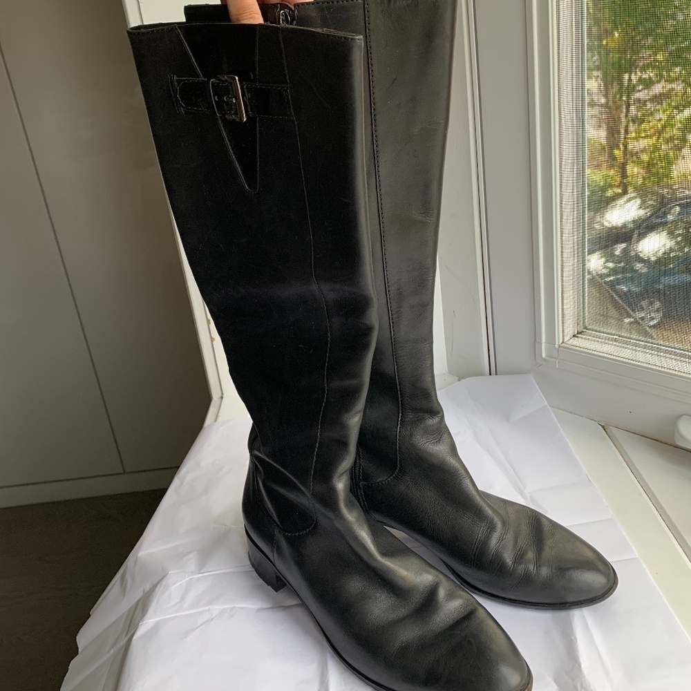 Cole Haan tall black leather boots - size 9 - Picture 2 of 5